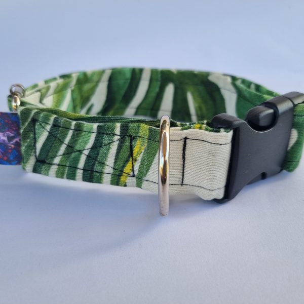 Foto del collar de perro hojas