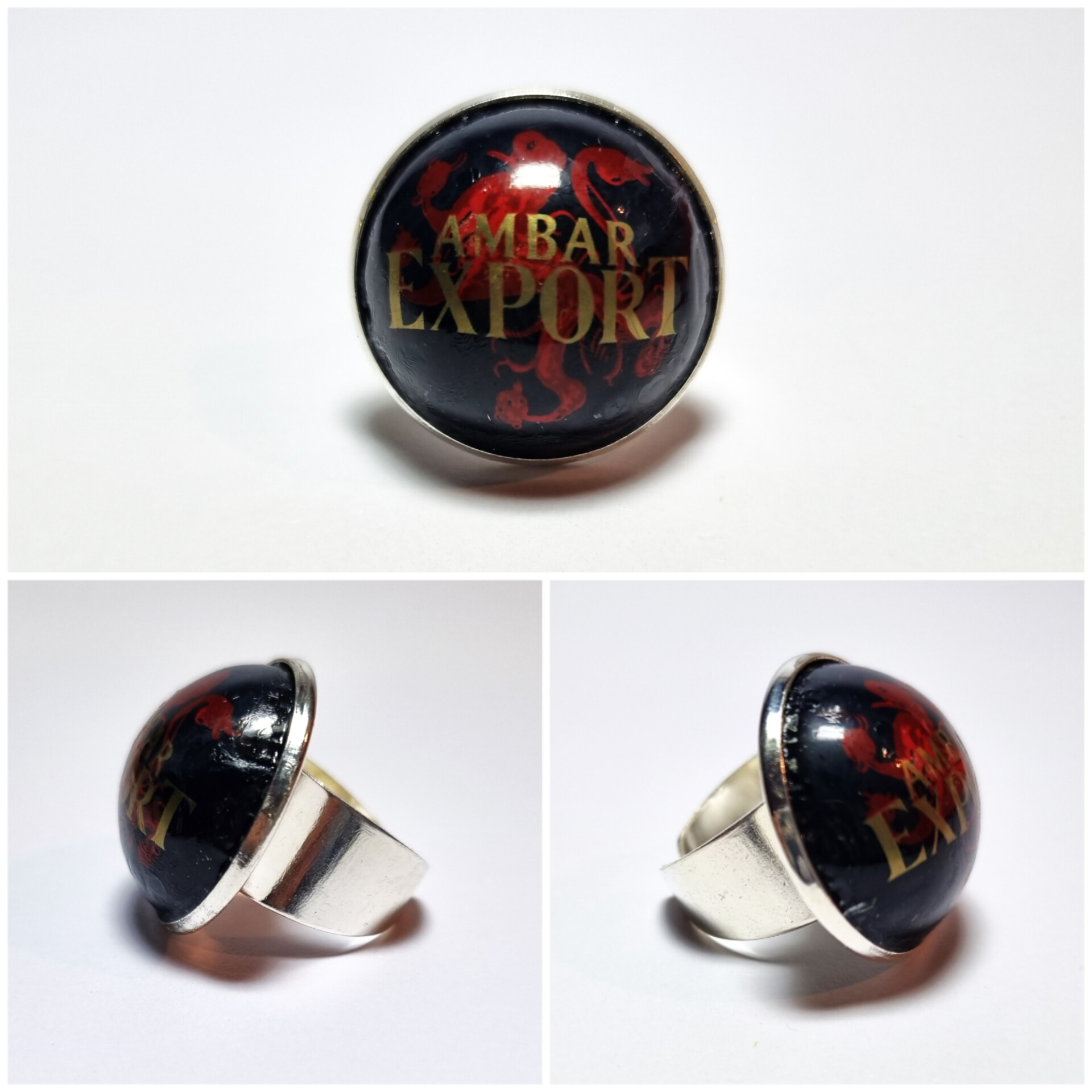 Collage de fotos del Anillo Colección XXL Ámbar Export desde varios ángulos