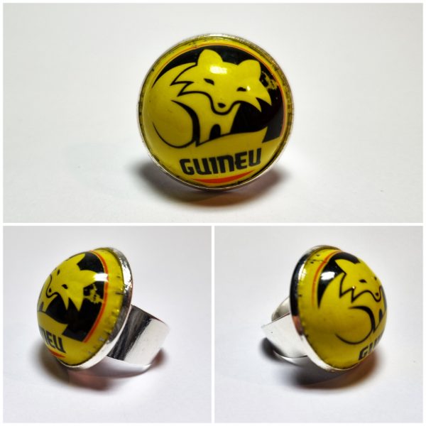 Collage de fotos del Anillo Colección XXL Guineu Amarillo desde varios ángulos
