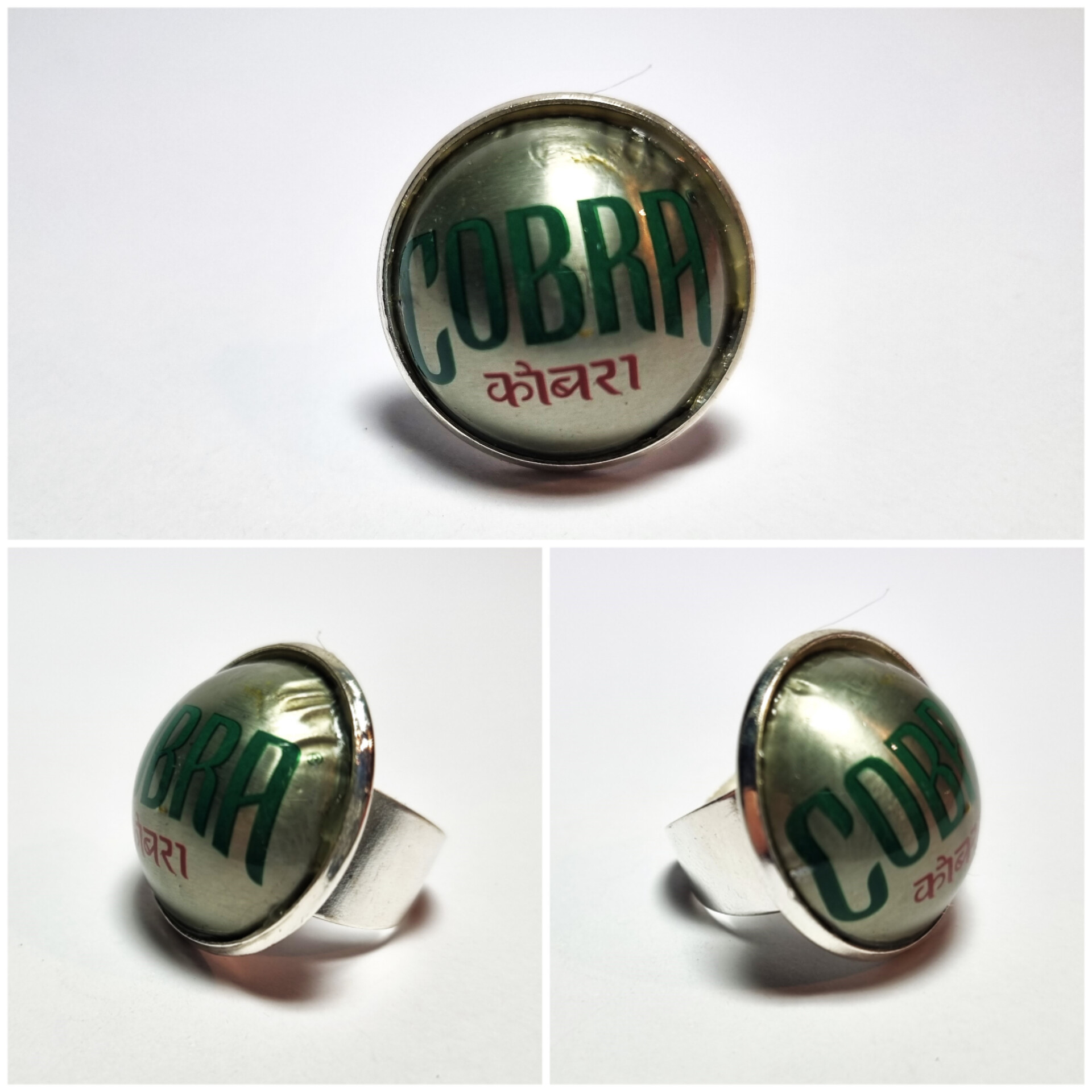 Collage de fotos del Anillo Colección XXL Cobra desde varios ángulos