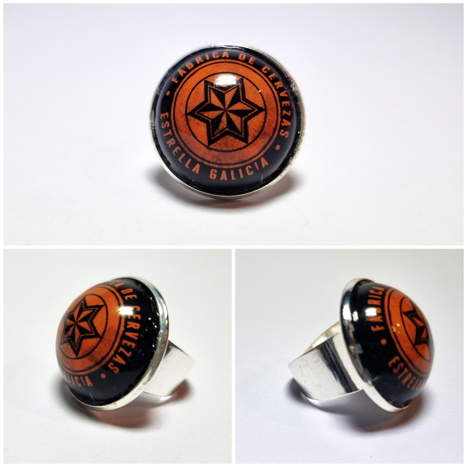 Collage de fotos del Anillo Colección XXL Estrella Galicia desde varios ángulos