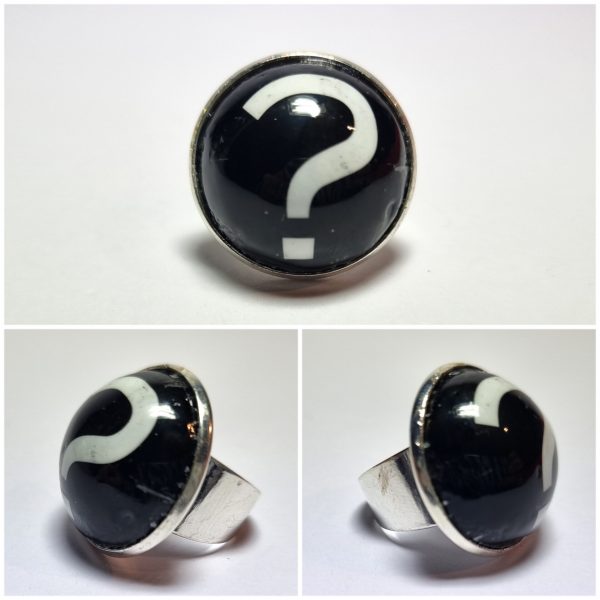 Collage de fotos del Anillo Colección XXL Interrogación desde varios ángulos