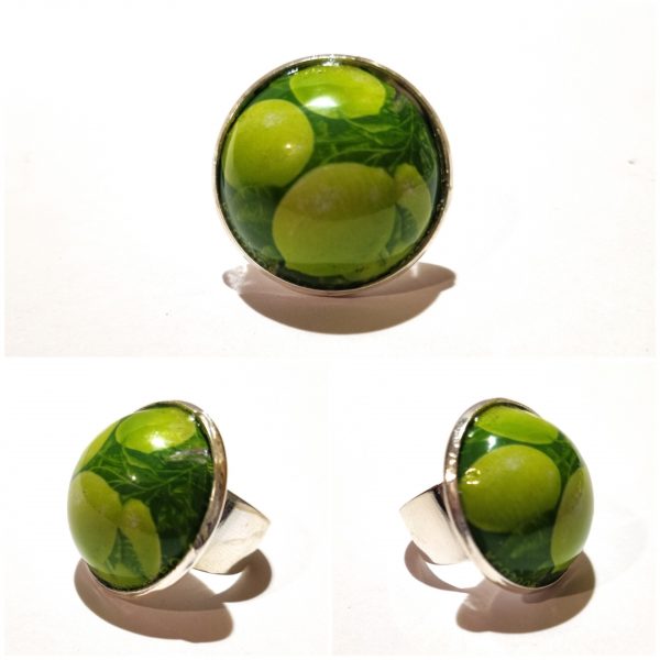 Collage de fotos del Anillo Coleccionismo XXL Limón desde varios ángulos