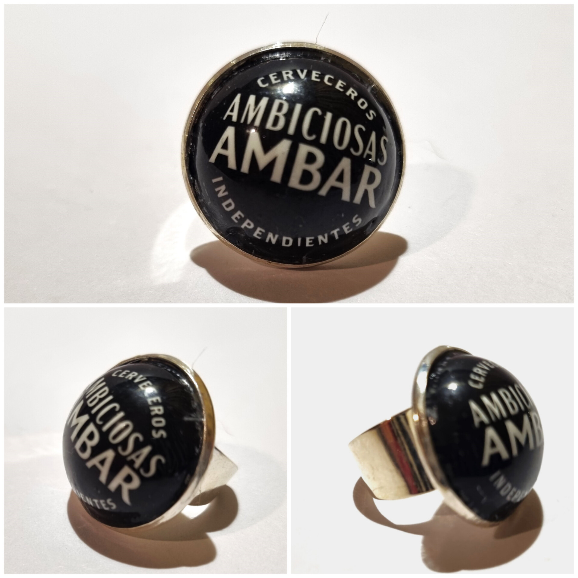 Collage de fotos del Anillo Colección XXL Ámbar Ambiciosas desde varios ángulos