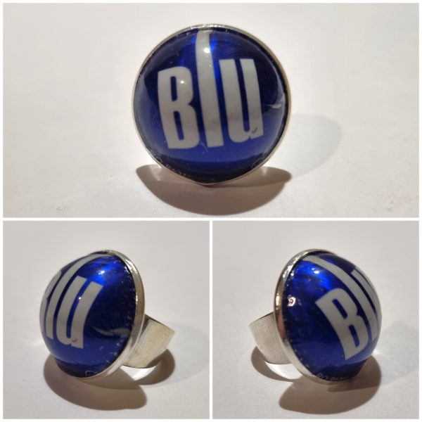 Collage de fotos del Anillo Colección XXL Blu desde varios ángulos