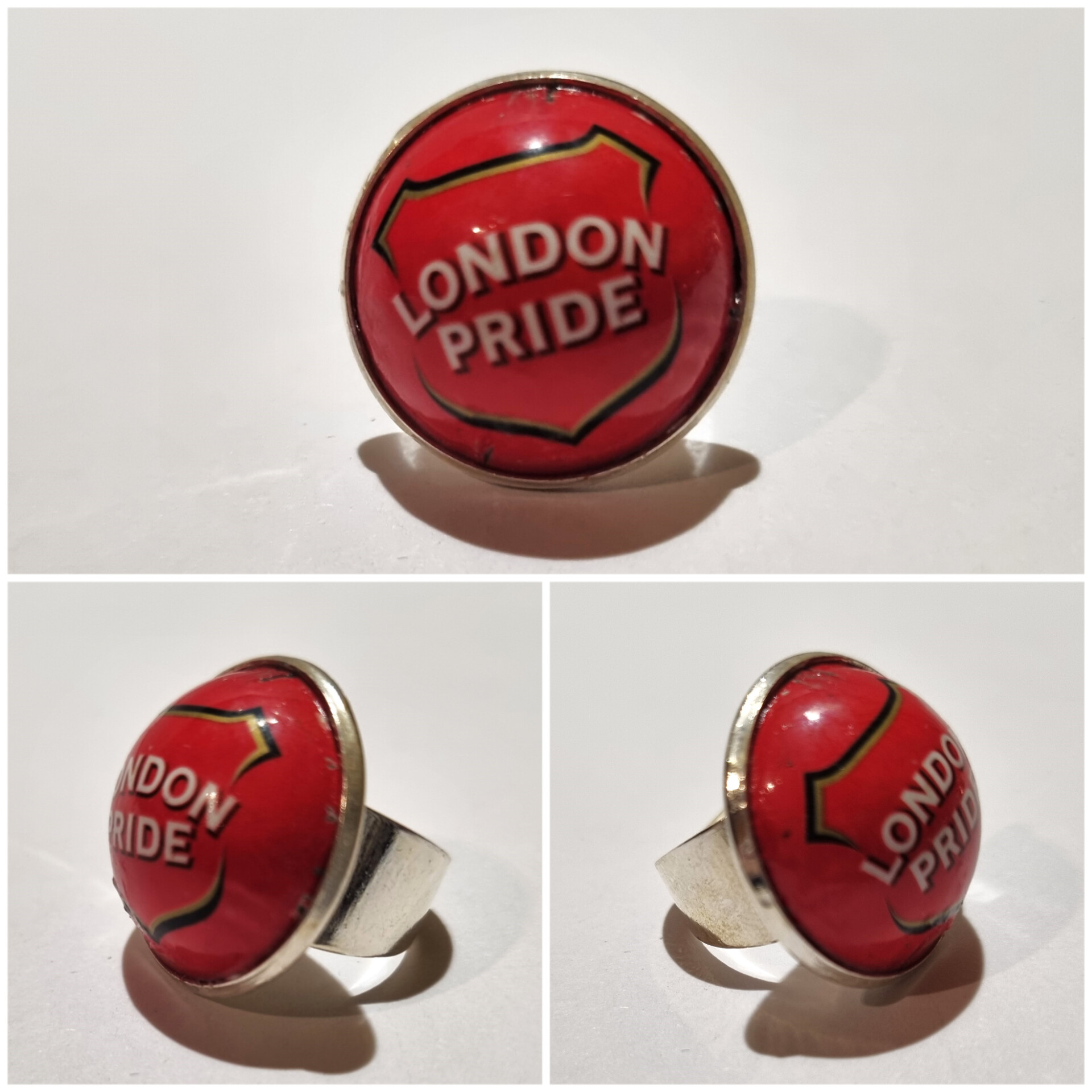 Collage de fotos del Anillo Colección XXL London Pride desde varios ángulos
