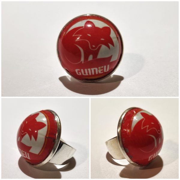 Collage de fotos del Anillo Colección XXL Guineu Rojo desde varios ángulos
