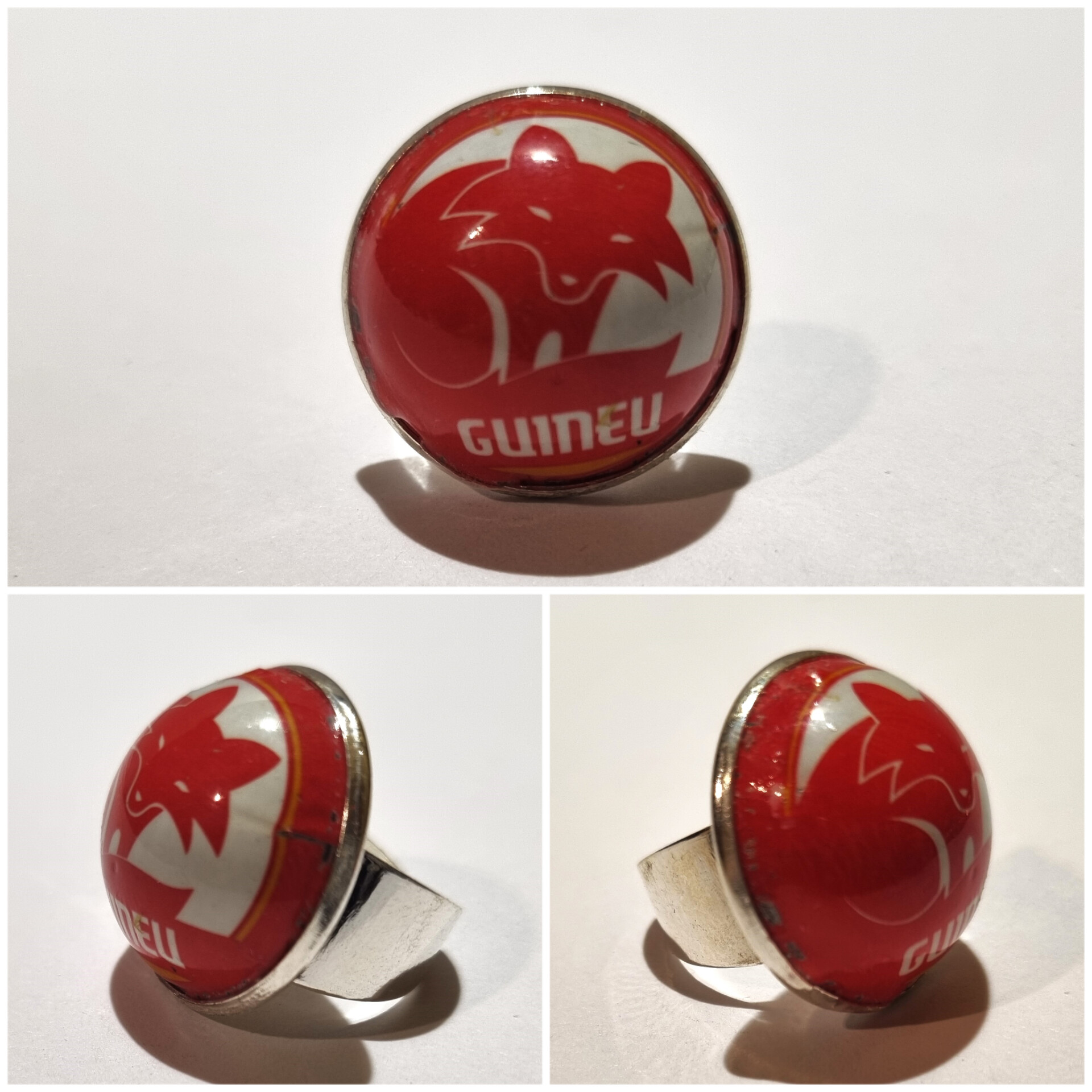 Collage de fotos del Anillo Colección XXL Guineu Rojo desde varios ángulos