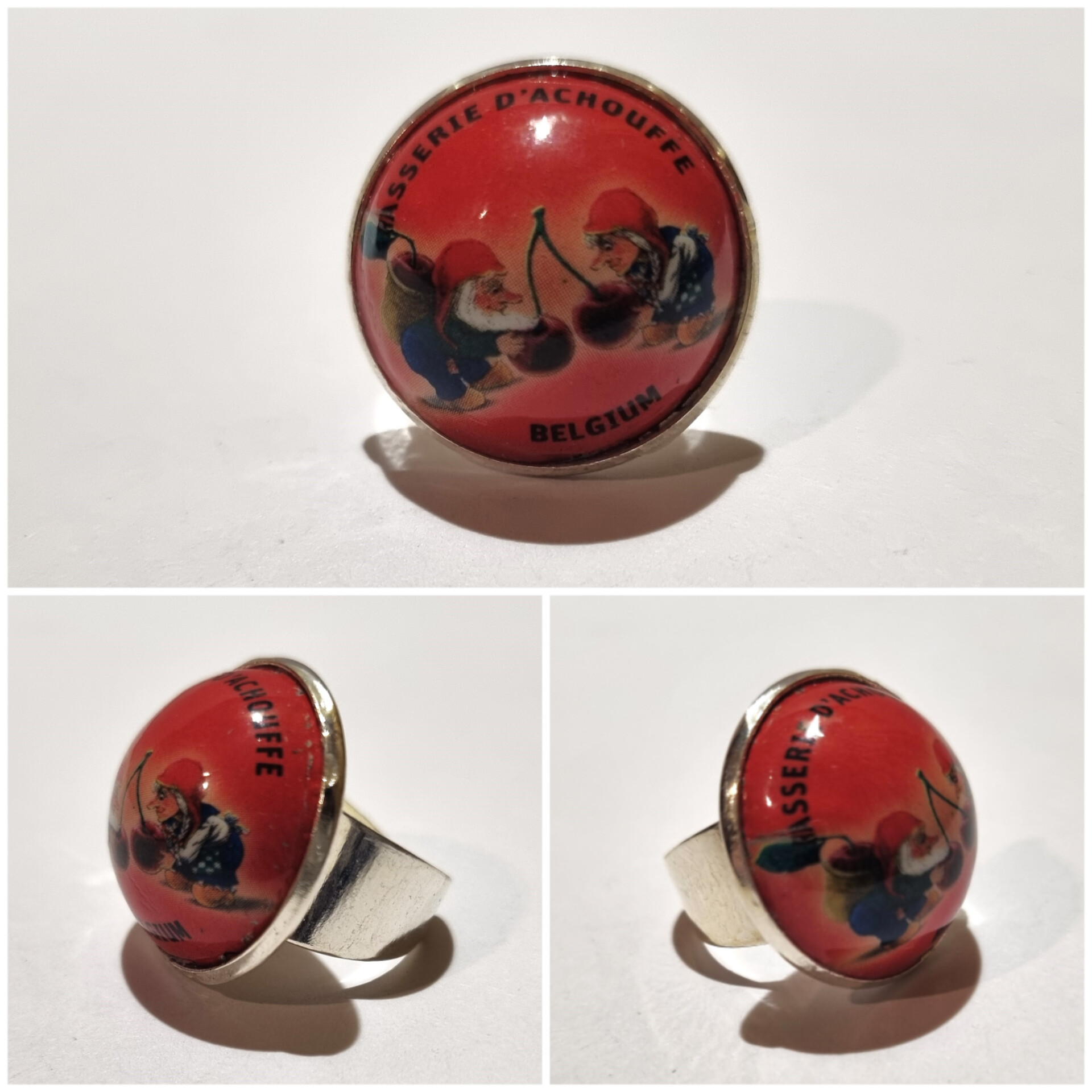 Collage de fotos del Anillo Colección XXL Chouffe Cherry desde varios ángulos