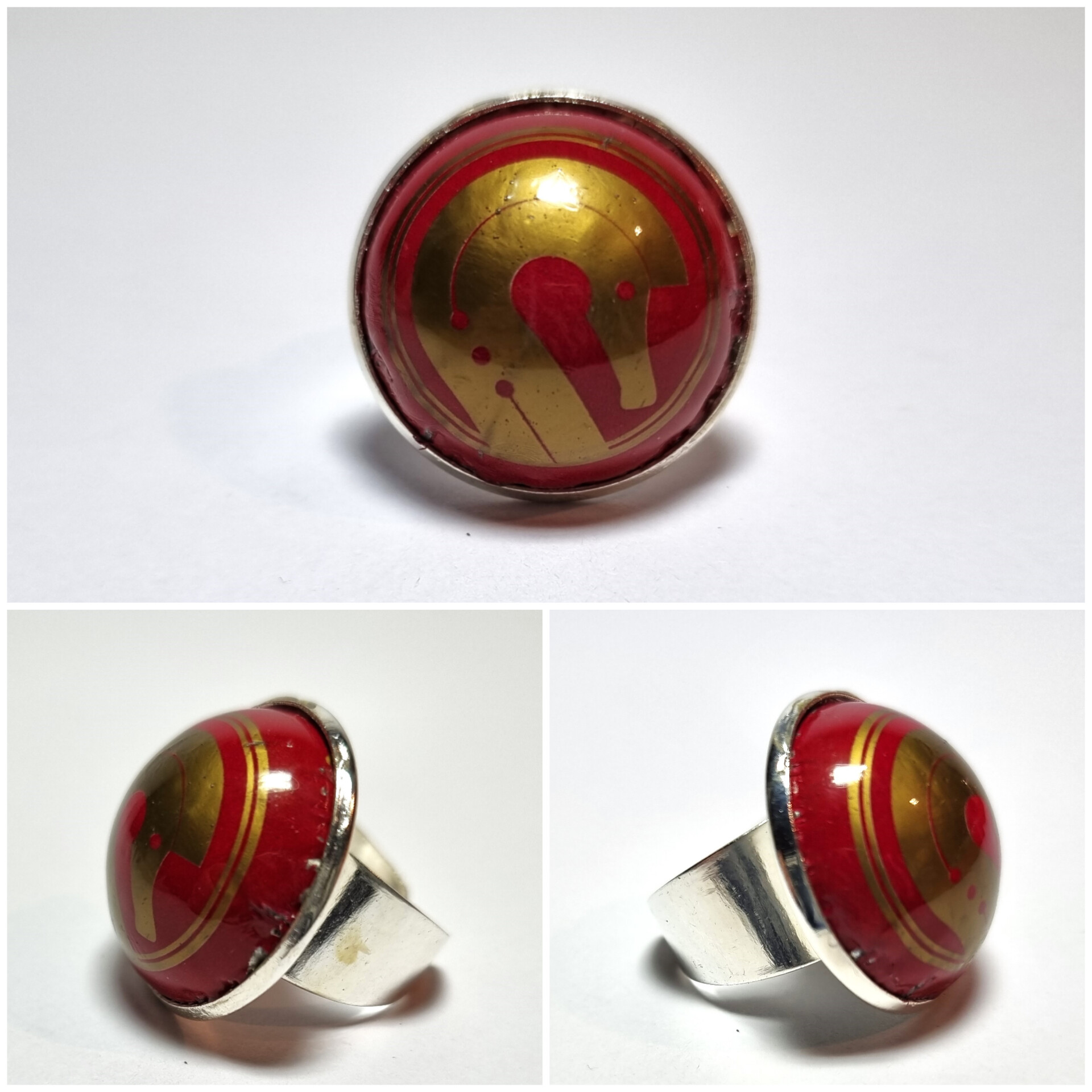 Collage de fotos del Anillo Colección XXL Caballito desde varios ángulos