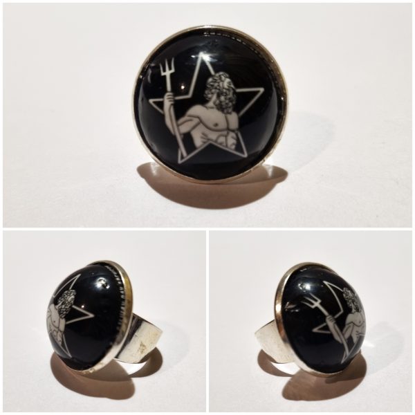 Collage de fotos del Anillo Colección XXL Neptuno desde varios ángulos