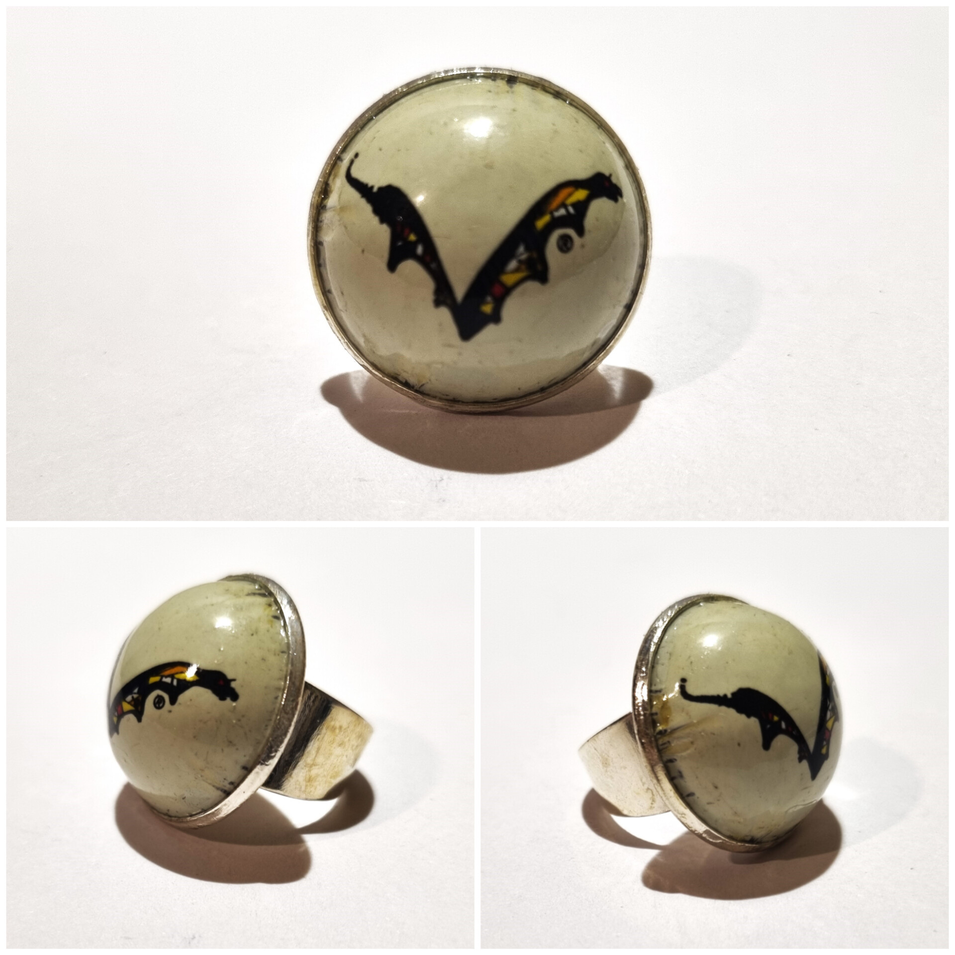 Collage de fotos del Anillo Colección XXL Flying Dog desde varios ángulos