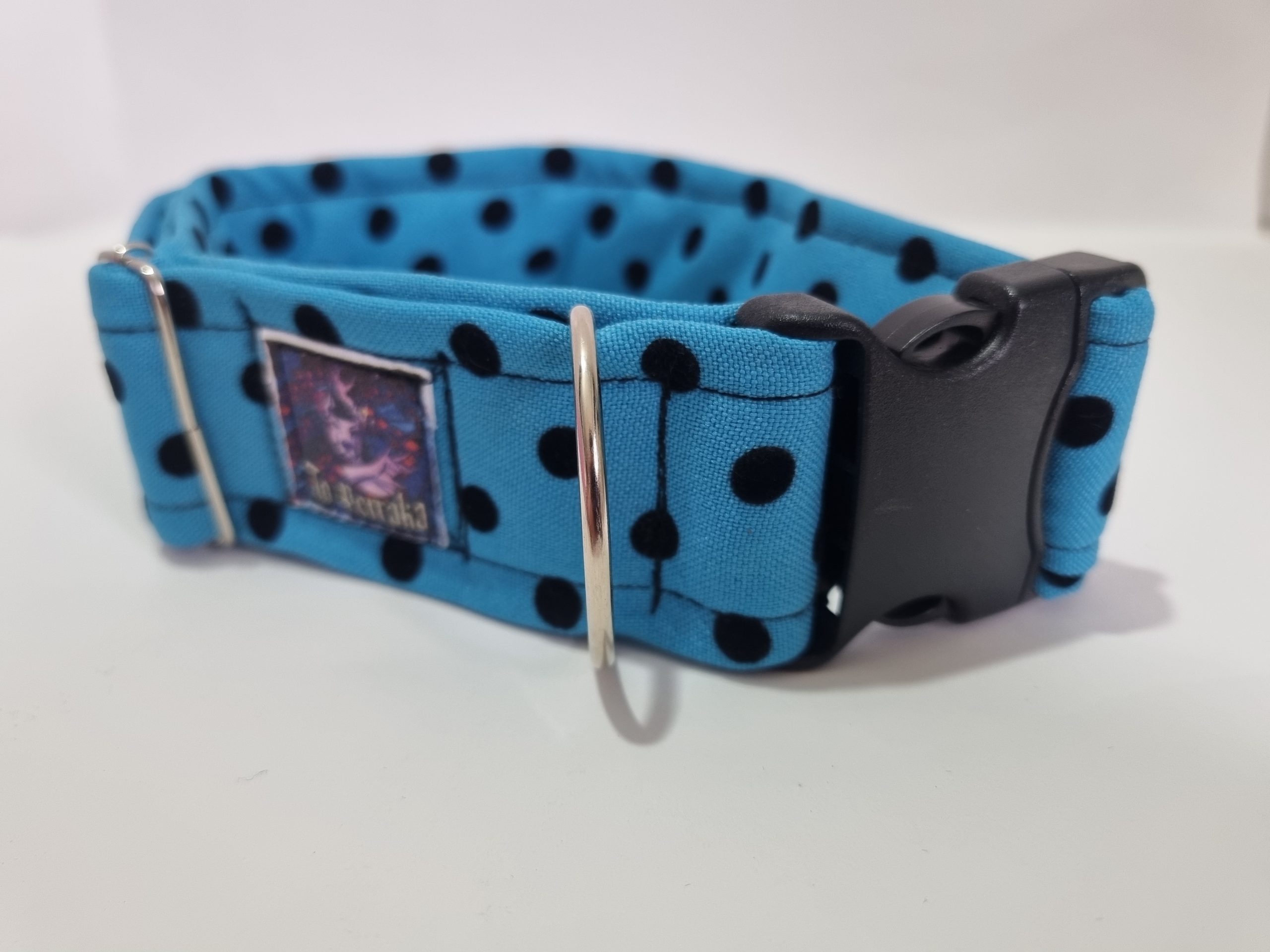 Collar de perro lunares azulón