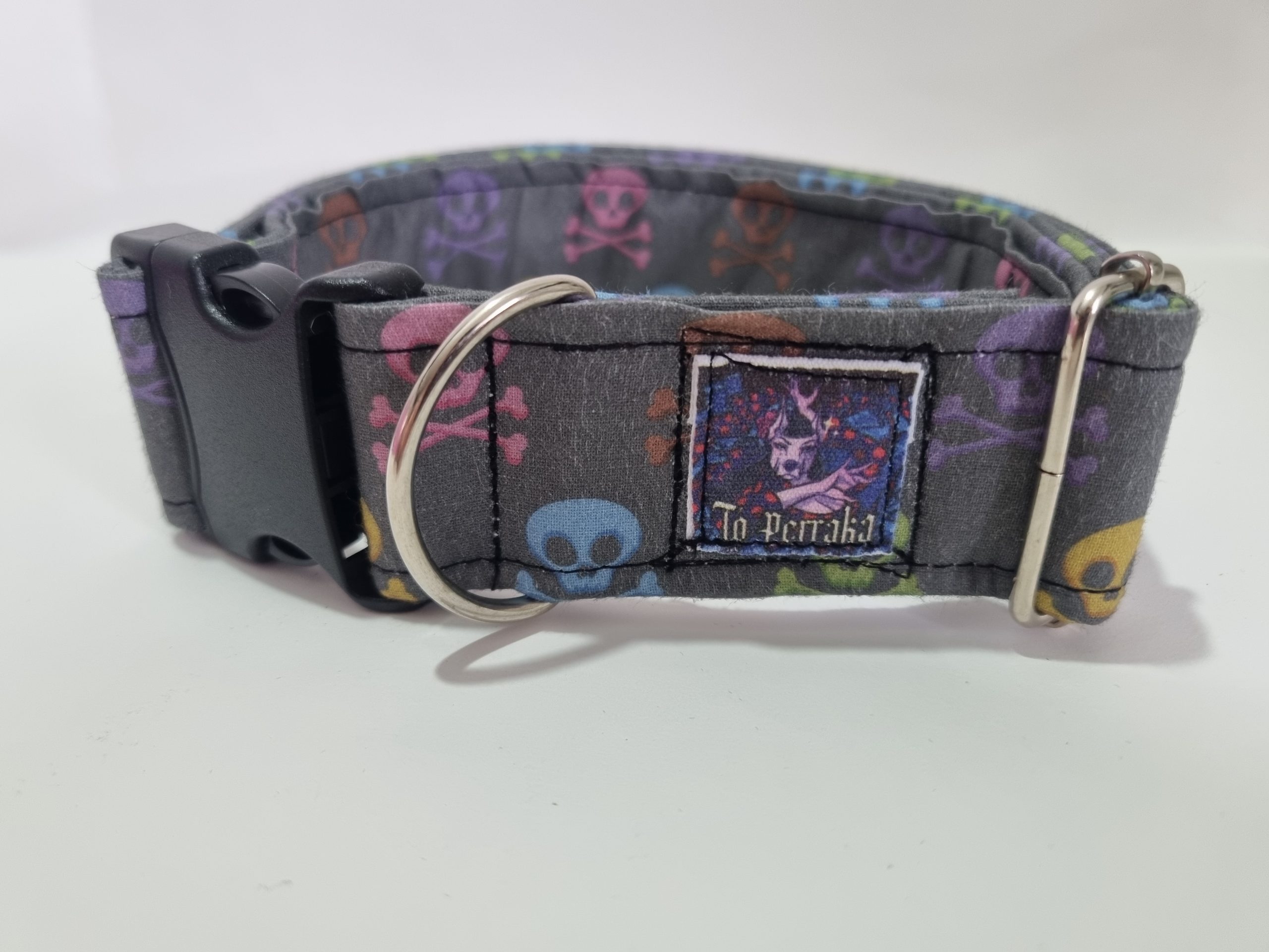 Collar de perro calaveras colores