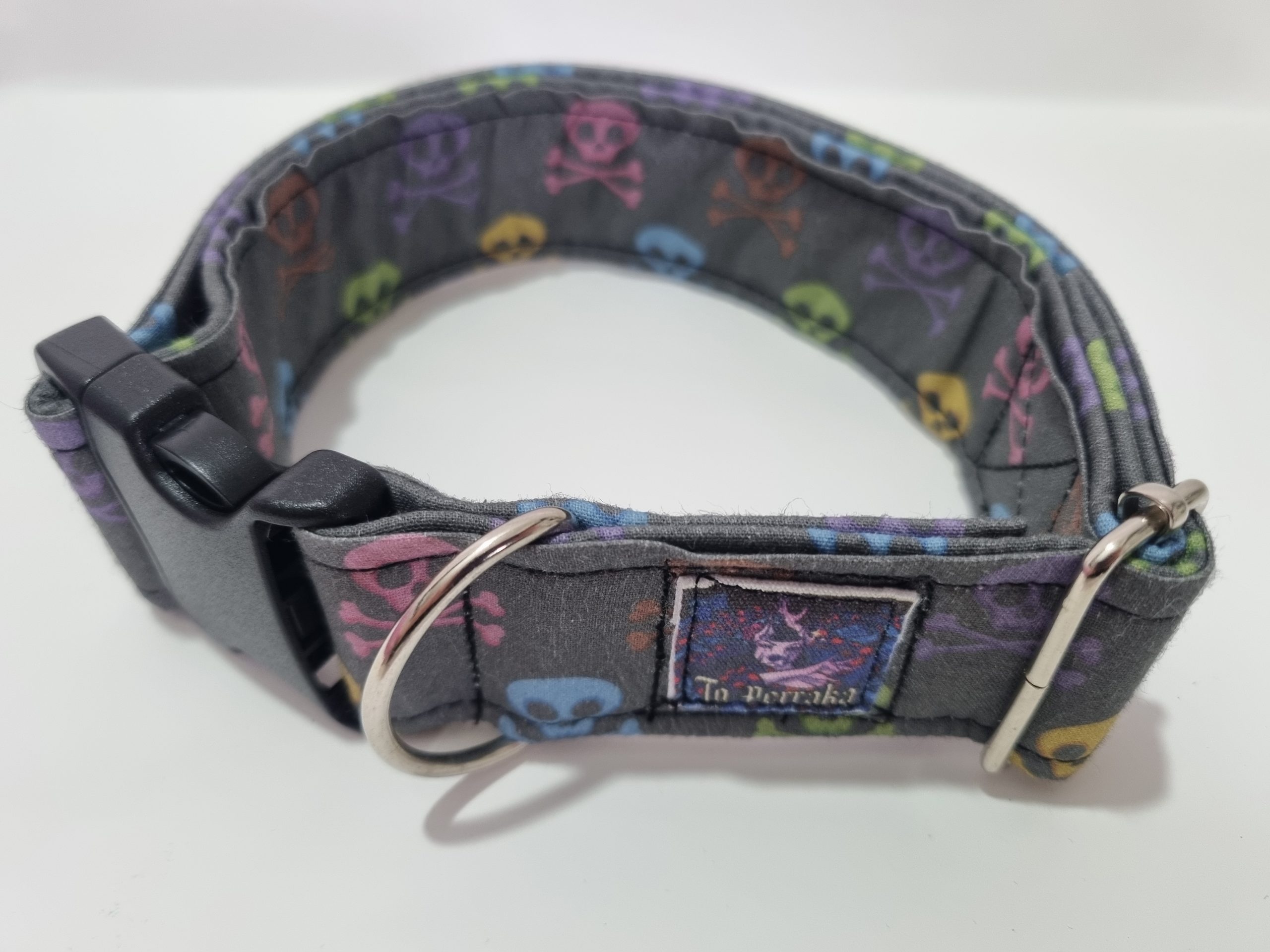 Collar de perro calaveras colores