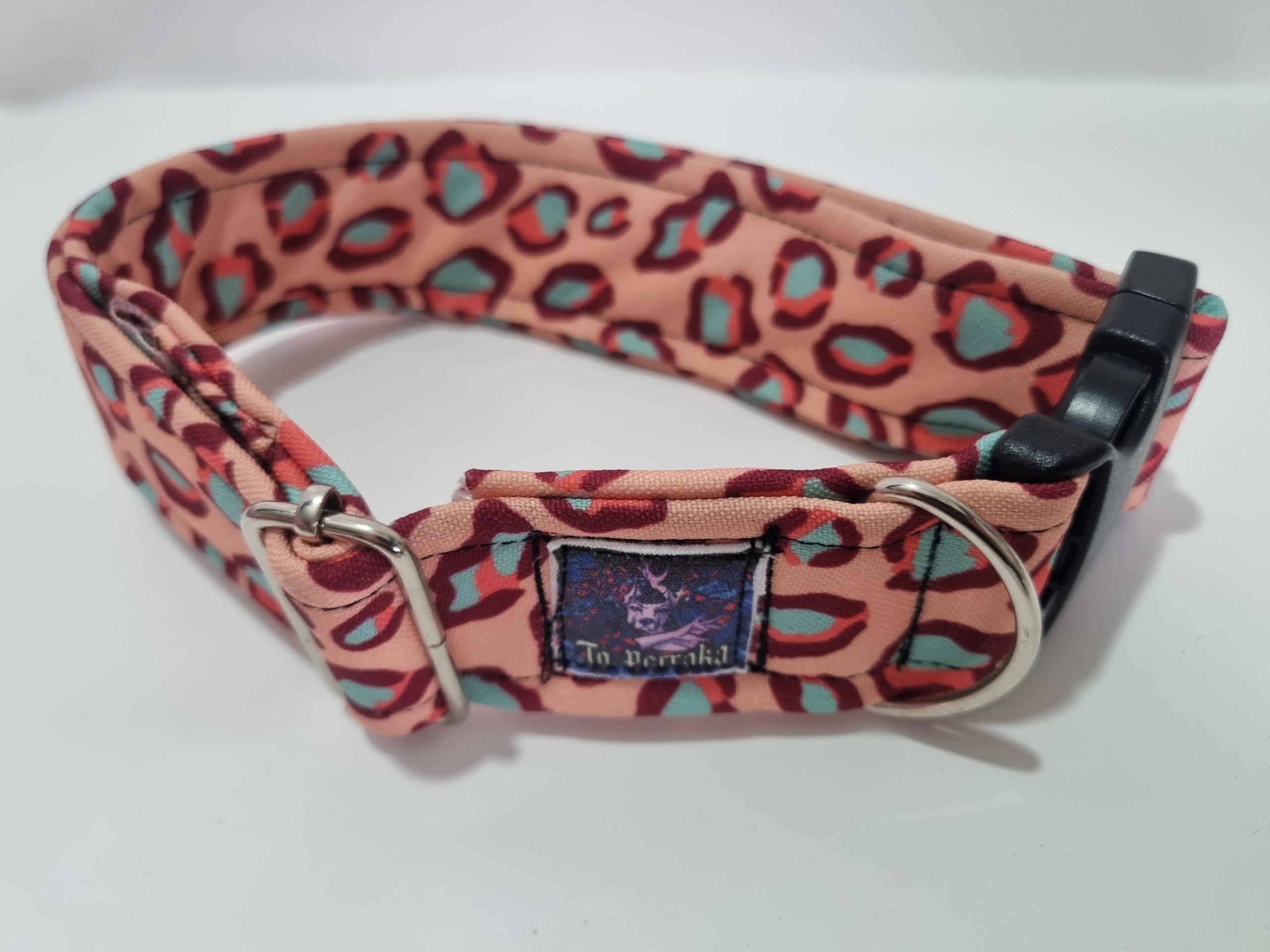 Foto del collar de perro leopardo salmón
